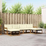 vidaXL Set de canapele de exterior cu pernă 6 pcs Natural și Crem 3369713