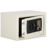 Seif electronic standard cu cifru si cheie, 200x300x200 mm, Otel, Bej Household NewTrend