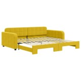 Cumpara ieftin Pat de zi cu extensie, galben, 100x200 cm, catifea