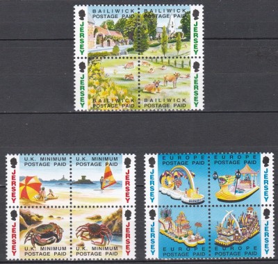 Jersey 1993 - Vederi din Jersey, 3 Serii, in blocuri, Set complet, MNH foto