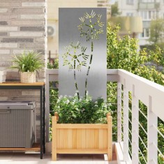 vidaXL Panou Decorativ de Grădină Argintiu 50 x 140 cm Oțel inoxidabil