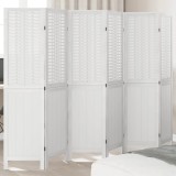 VidaXL Paravan cameră 6 panouri, alb, lemn masiv paulownia