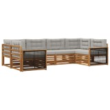 vidaXL Set de canapele de exterior 6 pcs Natural și gri deschis 3383774