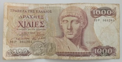 Bancnota Grecia - 1000 Drachmaes 1987 foto