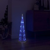 VidaXL Piramidă decorativă con de lumini cu LED albastru 60 cm acril