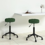 Cumpara ieftin Scaune de bucătărie pivotante, 2 buc., verde &icirc;nchis, catifea