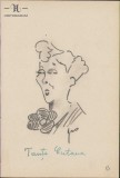 162S Caricatură femeie, anii 1930, Geo Dumitrescu, semnată