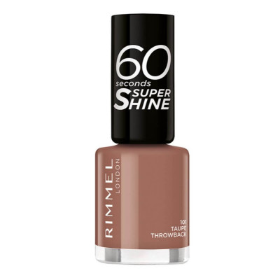 Lac de Unghii Rimmel London 60 Seconds Super Shine 101 Talpe Throwback, 8 ml, Bej, Lac de Unghii Colorat, Lac de Unghii Bej, Oja de Unghii Manechiura, foto