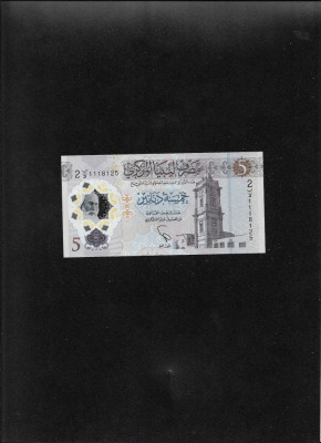 Libia Libya 5 dinari dinars 2019 seria1118125 unc polymer foto
