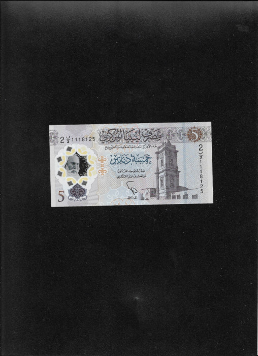 Libia Libya 5 dinari dinars 2019 seria1118125 unc polymer