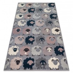 Covor Heos 78468 gri si albastru Oaie, 120x170 cm
