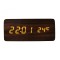 Ceas de masa elSales ELS-1574 , afisaj LED galben , temperatura , data , format ora 24 h , lemn maro