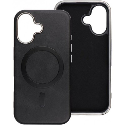 Husa MagSafe pentru Apple iPhone 16e, OEM, Gentleman Mag, Neagra foto