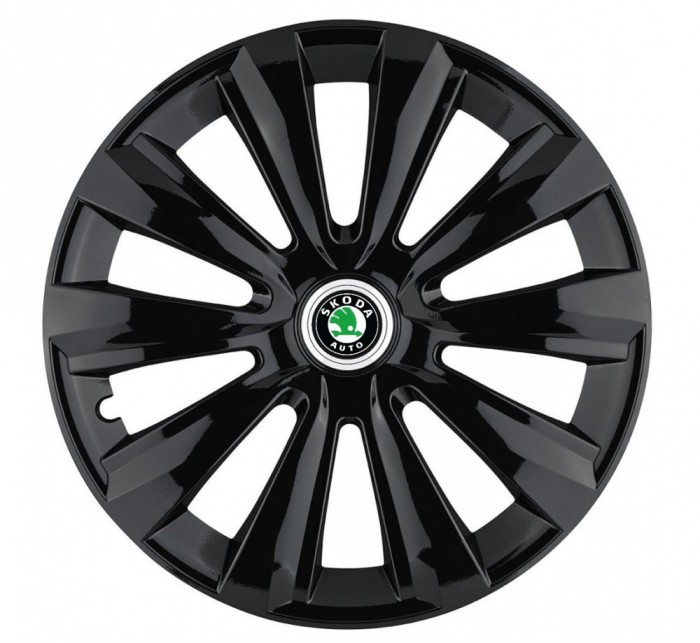 Set 4 Capace Roti, potrivite jantelor de R14, pentru Skoda, model delta negru