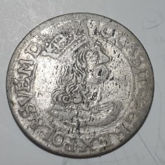 Polonia - Lituania 6 groschen 1662 /Cracovia argint R-1 Jan ll Casimir Vasa