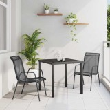 vidaXL Set de masă pentru grădină 3 pcs Negru 3379135
