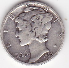 SUA USA 1 DIME 10 Centi 1935 foto