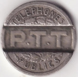 Jeton - Republica Franceza - P.T.T - Telefon public - 1937
