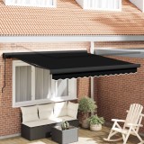vidaXL Cortina Retractabilă Negru 300 x 250 cm Stofă și Metal 3330047