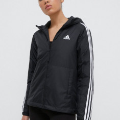 adidas geacă femei, culoarea negru, de tranziție IN3288