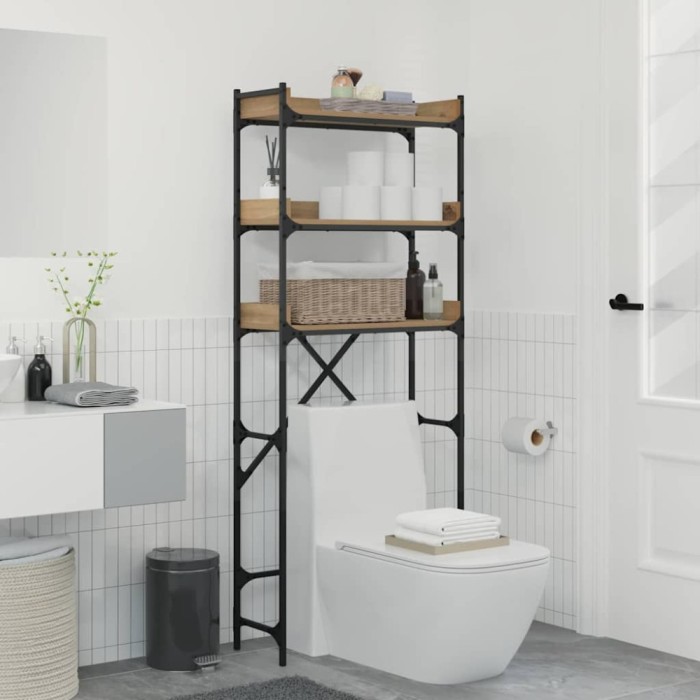 vidaXL Raft pentru mașină de spălat 67 x 25 x 163 cm Lemn compozit 883551