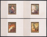 Centrafricana 1981 - A 375-a aniversare a nașterii lui Rembrandt, 4 Colite DE LUX NDT+ Colita SOUVENIR NDT, F. RARE, 4 POZE, MNH