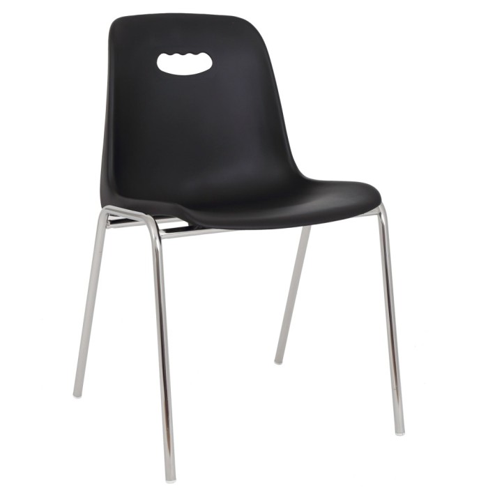 Scaun Venezia - cadru cromat - negru