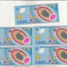 bnk bn Romania 2000 lei 1999 eclipsa unc x5 serii consecutive