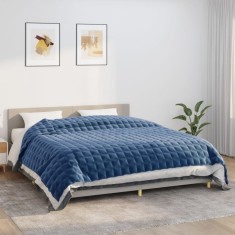 vidaXL Patura cu greuta?i, albastru, 220x260 cm, 11 kg, textil foto