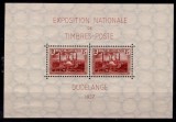 Luxemburg 1937 - Expo filatelic, colita neuzata