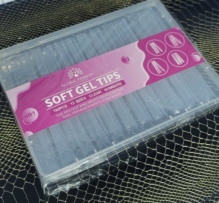 Tipsuri din gel, 02 set 4in1 Global Fashion, 12 dimensiuni, 192 bucăți