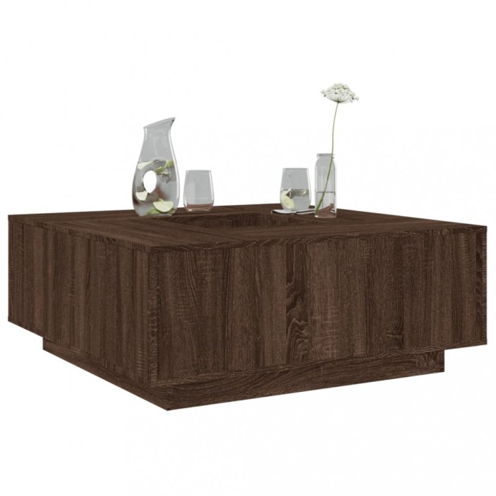 vidaXL Măsuță de cafea, stejar maro, 100x100x40 cm, lemn prelucrat 3284055