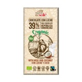 Ciocolata cu lapte si cocos Bio, 100 g, Chocolates Sole, Pronat