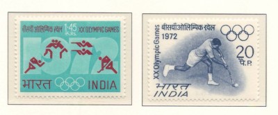 India 1972 Mi 538/39 MNH - Jocurile Olimpice vara, Munchen foto