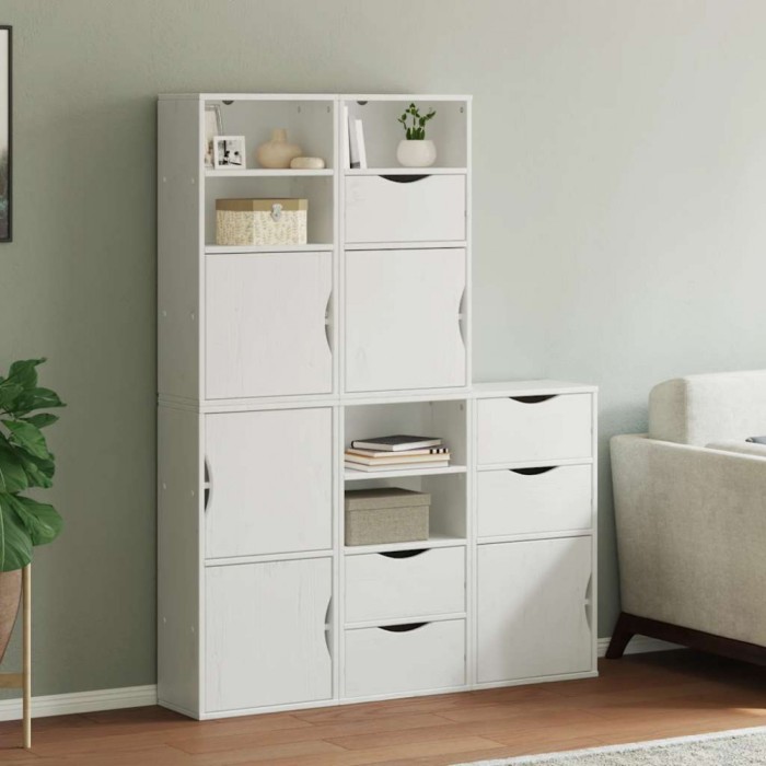 Gossi dulapuri laterale 5 buc odda alb 40x24x79 cm lemn masiv de pin