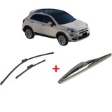 Cumpara ieftin Set 3 stergatoare FIAT 500X (334_) din 2014 - 2020, pentru parbriz si luneta fata si spate auto, Bosch Twin, din cauciuc siliconat rezistent, FIAT