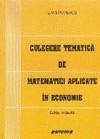Culegere tematica de matematici aplicate in economie foto