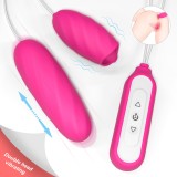 2 Oua Vibratoare Woody 9 Modes Licking&amp;9 Modes Thrusting Silicon USB Roz Passion Labs