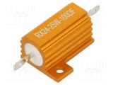 Rezistor bobinat cu radiator 100&Omega; 25W &plusmn;1% pt. lipit SR PASSIVES