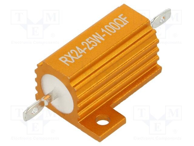Rezistor bobinat cu radiator 100&Omega; 25W &plusmn;1% pt. lipit SR PASSIVES