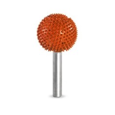 Tvrdokovov&aacute; Ihličkova ra&scaron;plička tvar GULIČKA -pr. 25,4 mm stopka 6 mm, Granulatie Saburr FOARTE ASPRA - PORTOCALIE