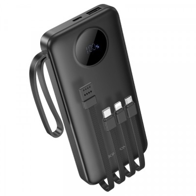 Baterie Externa Borofone BJ53 Power, 10000mAh, 10W, 1 x Lightning - 1 x microUSB - 1 x USB-A - 1 x USB-C, Neagra foto