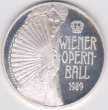 Jeton argint Casino AUSTRIA - 100 sch.1989 - Wiener Opernball - UNC