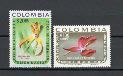 Columbia 1972 Mi 1228 + 1229 MNH, nestampilat - Orhidee foto