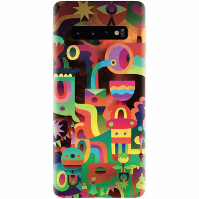 Husa silicon pentru Samsung Galaxy S10, Abstract Colorful Shapes foto
