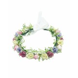 Coronita din mini trandafiri si floarea miresei