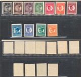 ROMANIA 1931 serie nedantelată timbre uzuale Carol II 11 valori MNH, tiraj 1.000 serii