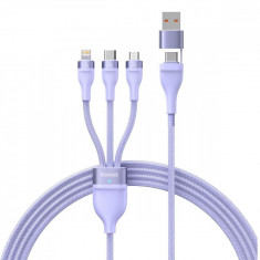 Cablu USB Tip C / USB Tip A Baseus Flash Series II - USB Tip C / Lightning / Micro USB 100 W 1,2 M Violet (CASS030105)