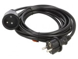 Prelungitor alimentare 5m 1 priză negru 16A, KEL