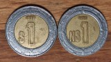 Mexic - set bimetal de colectie - 1 peso 1997 + 1 nuevo peso 1995 - frumoase !